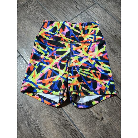 Fleo Women's Multicolor 4” High Rise Bike Shorts Size X-Small - Picture 1 of 7
